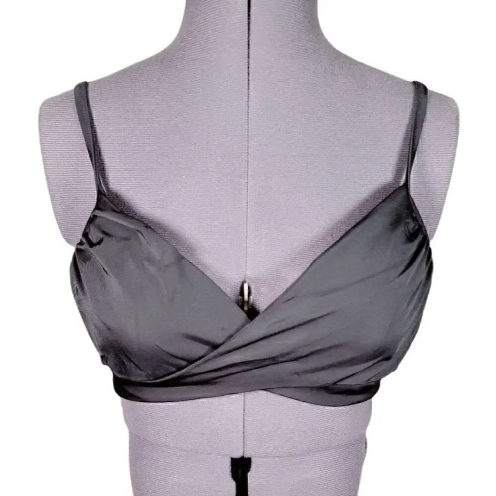 Shade & Shore Crisscross & Tie Bikini Top Sz 34C